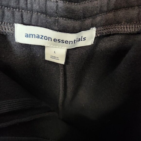 NWT Ama zon Essentials Men's Closed Bottom Fleece Sweatpants in Black Size Large - Picture 6 of 8